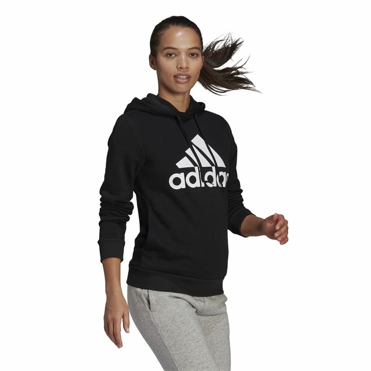 连帽运动衫女子Adidas Loungewear Essentials Logo Black-4