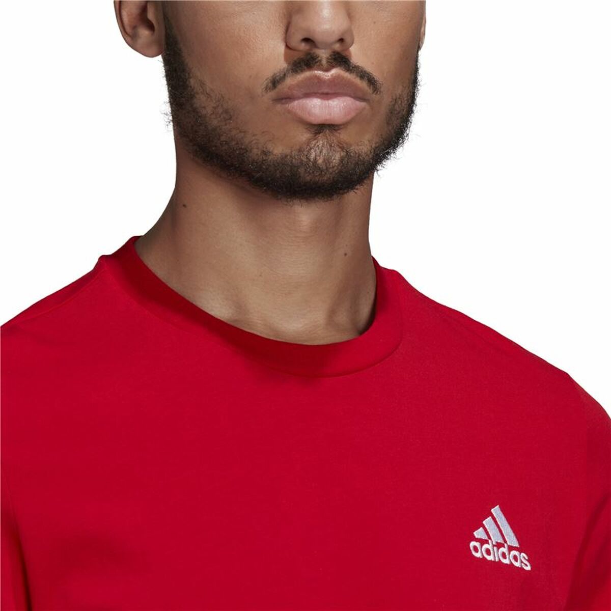 Футболка с коротким рукавом мужская Adidas Essential Logo Красный-3