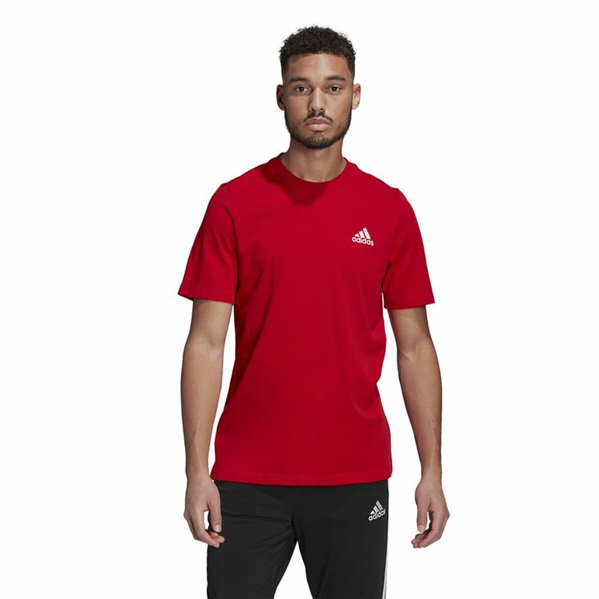 Футболка с коротким рукавом мужская Adidas Essential Logo Красный-6