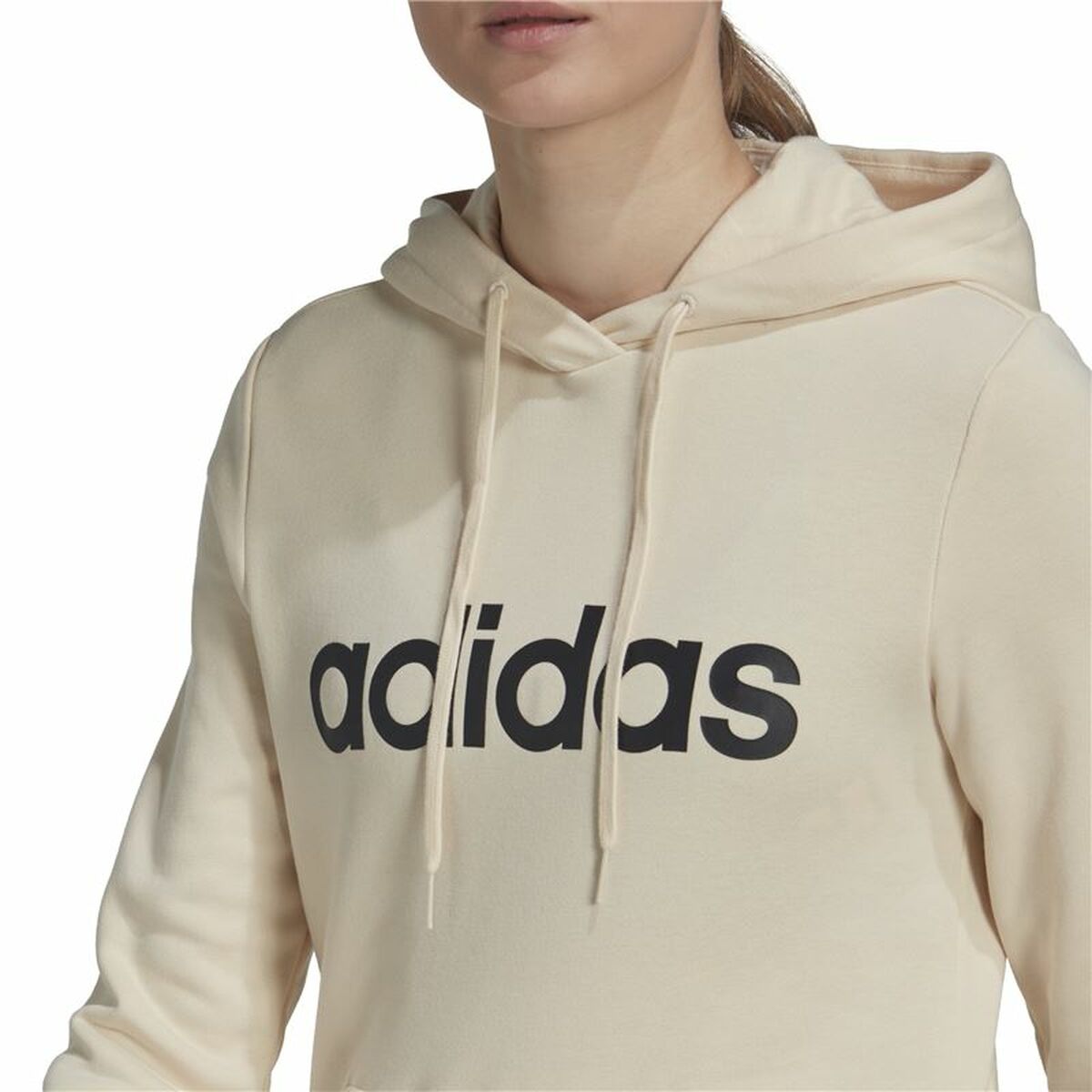 连帽运动衫女子Adidas Essentials Logo米色-6
