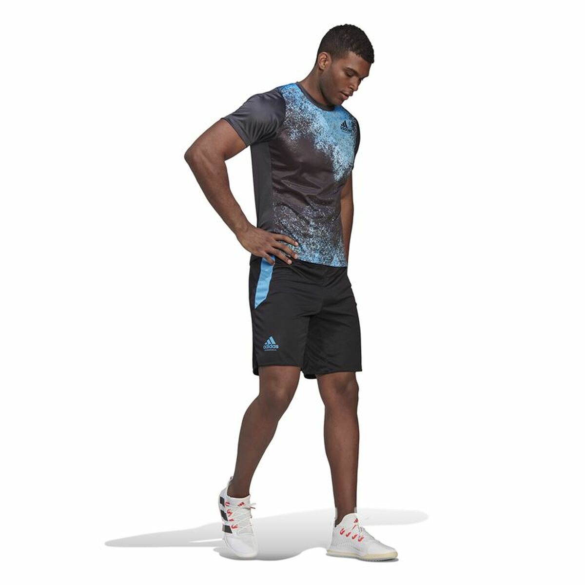 Футболка с коротким рукавом мужская Adidas Чёрный-4