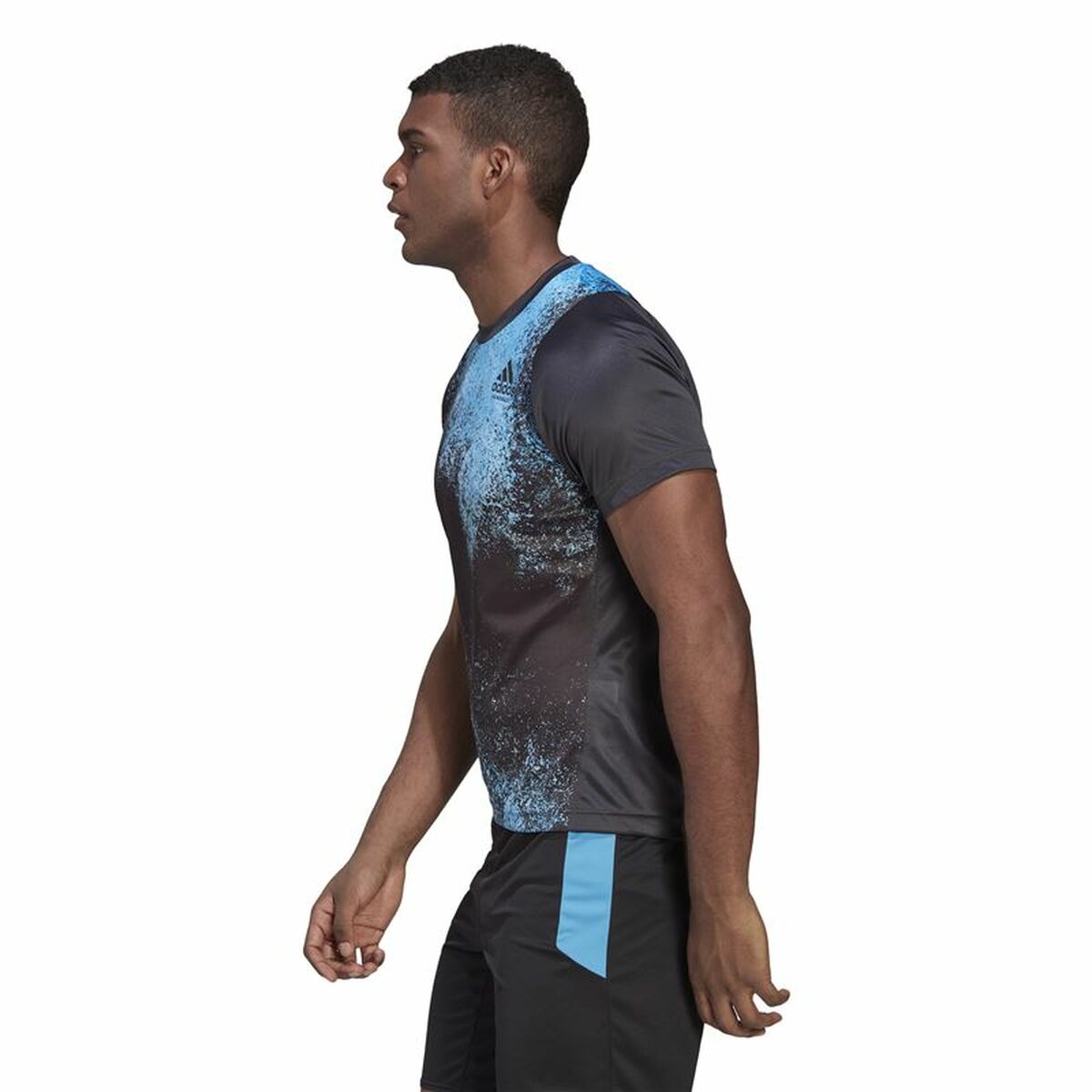 Футболка с коротким рукавом мужская Adidas Чёрный-5