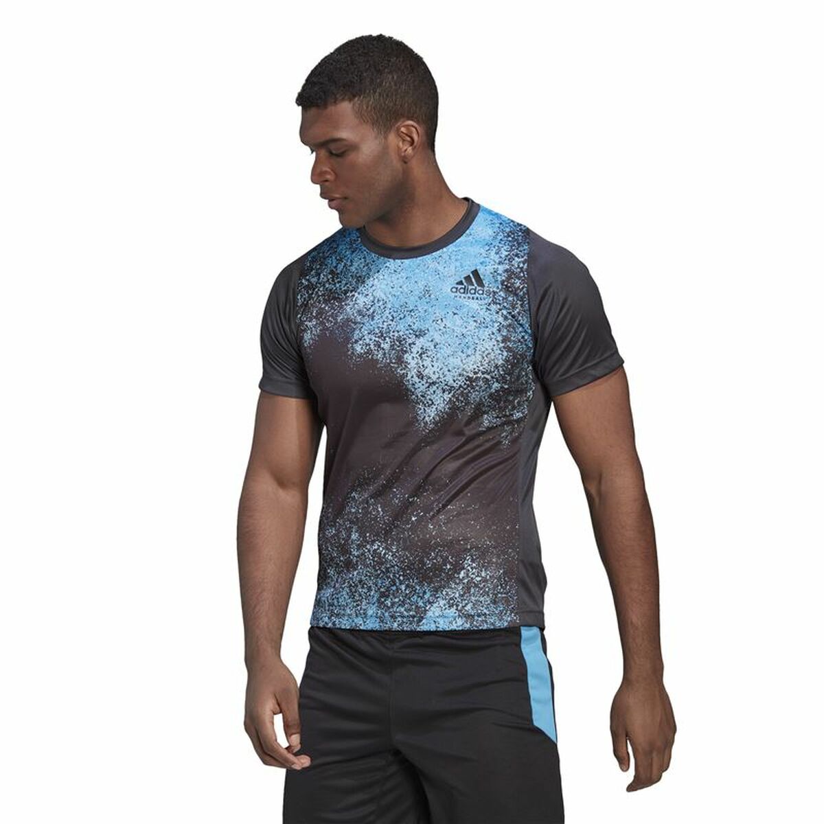 Футболка с коротким рукавом мужская Adidas Чёрный-7