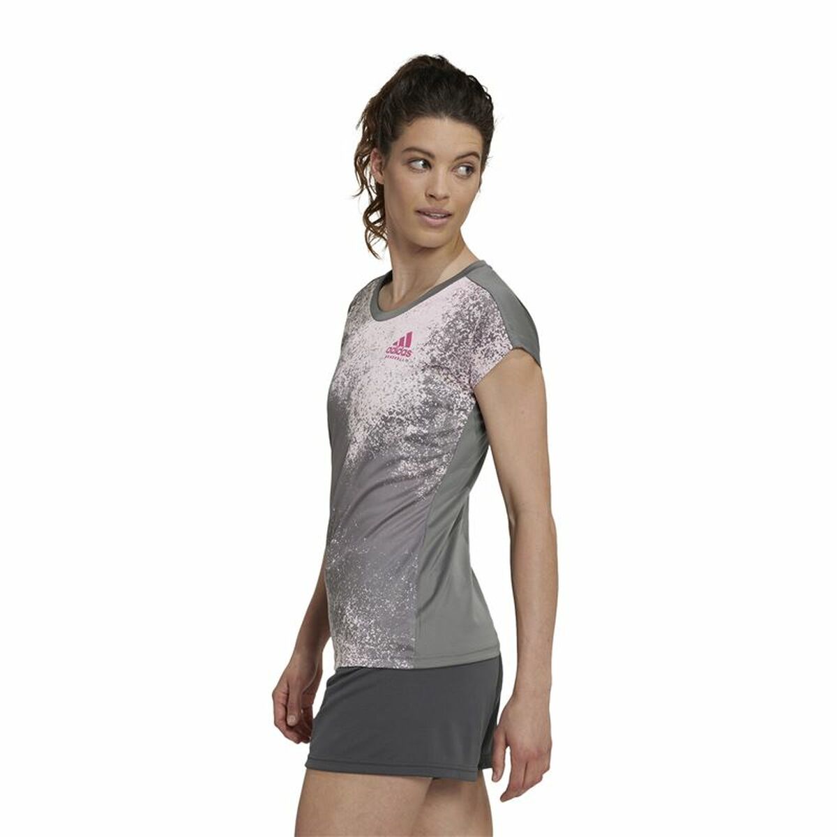 Футболка с коротким рукавом женская Adidas Темно-серый-6