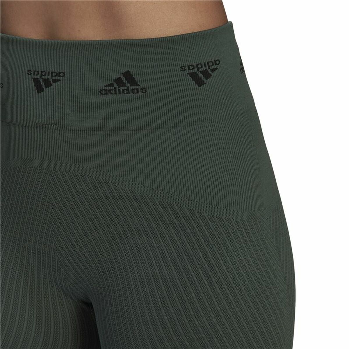 Женские спортивные колготки Adidas Aeroknit Branded 7/8 Tight Зеленый-3