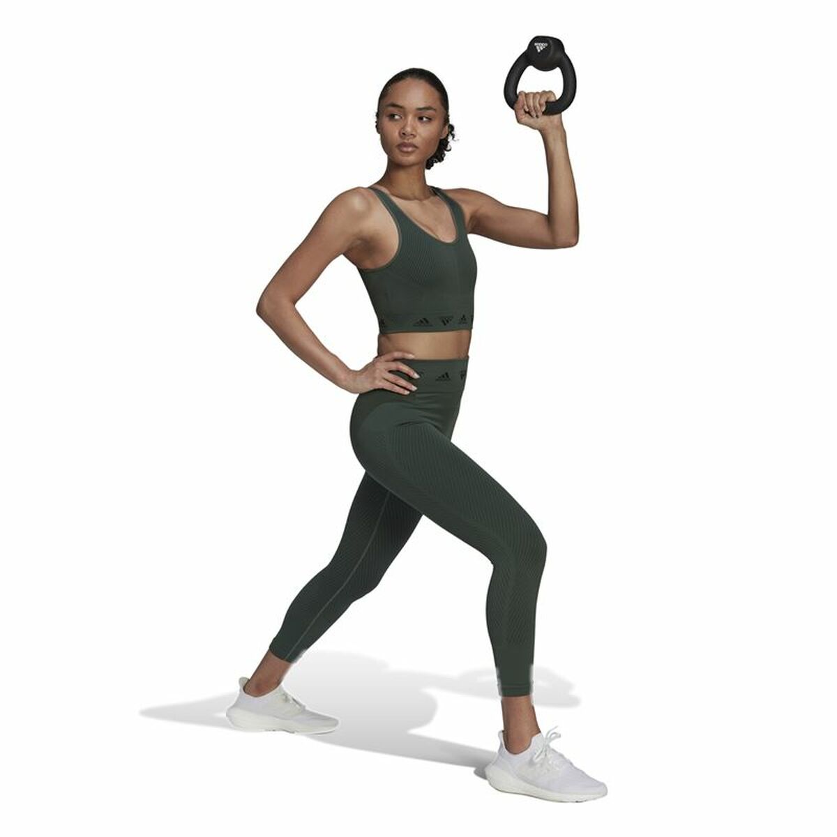 Женские спортивные колготки Adidas Aeroknit Branded 7/8 Tight Зеленый-4