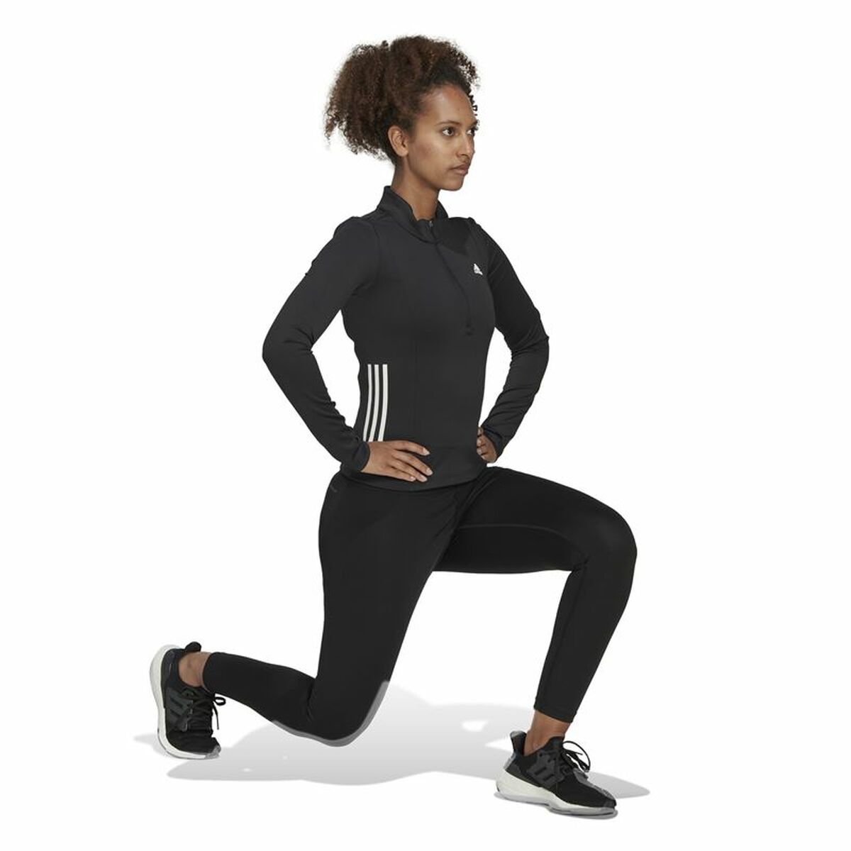 Женская рубашка с длинным рукавом Adidas Чёрный-4