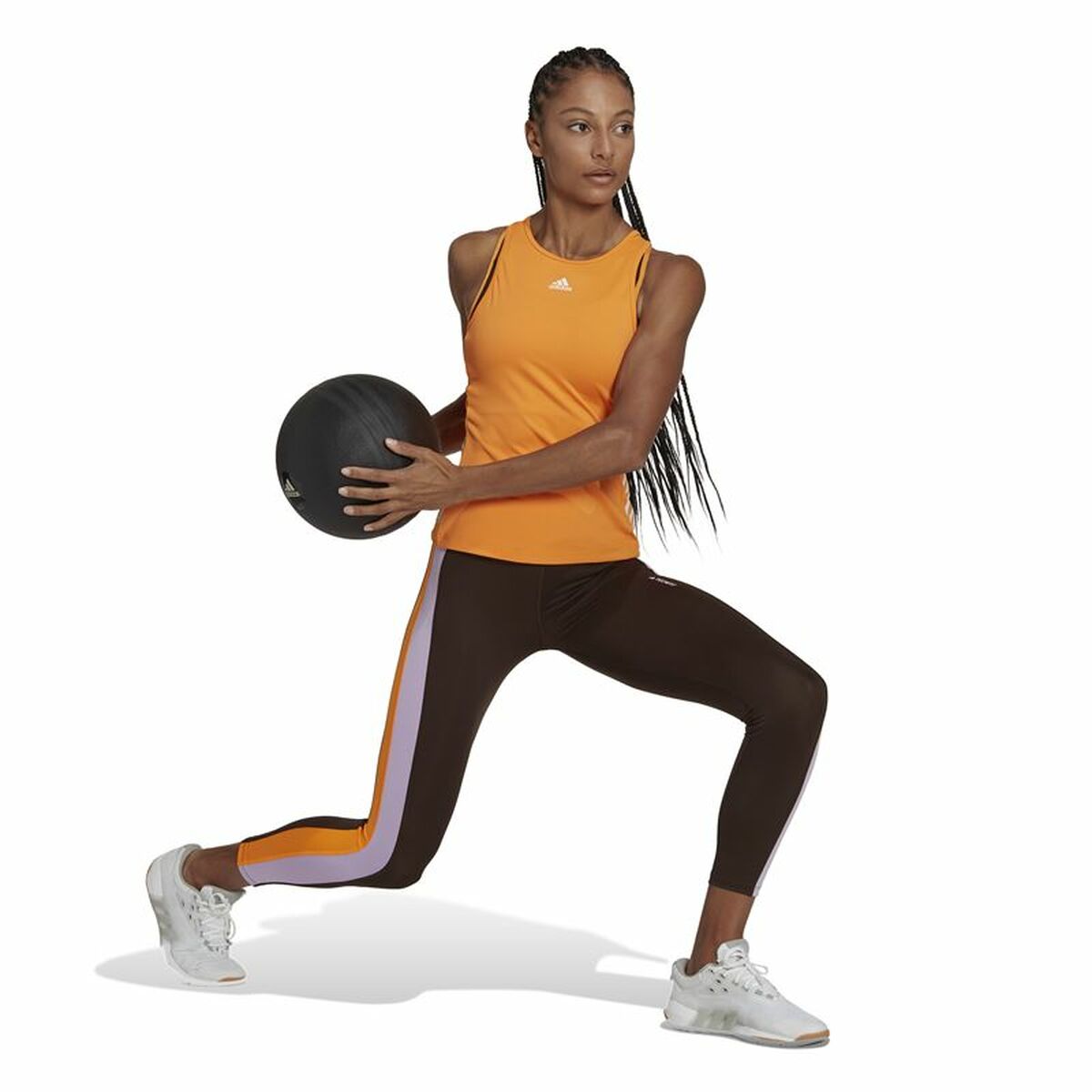 Женская футболка без рукавов Adidas Hyperglam Оранжевый-2