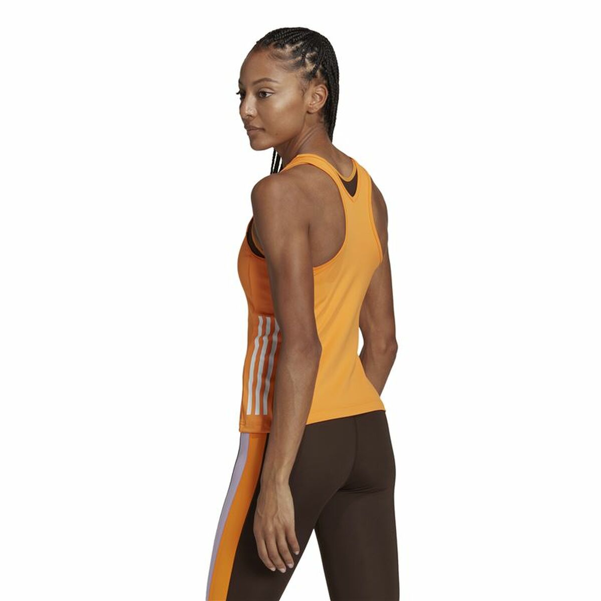 Женская футболка без рукавов Adidas Hyperglam Оранжевый-5