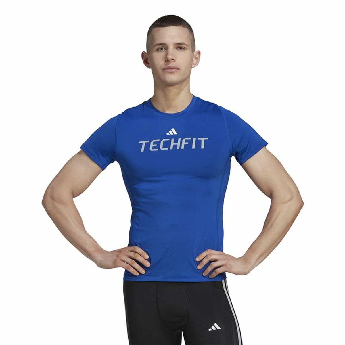 Футболка с коротким рукавом мужская Adidas techfit Graphic  Синий-6