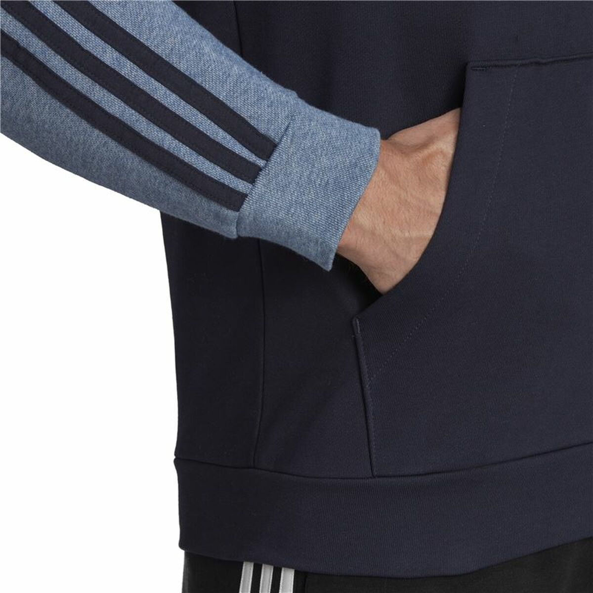蒙面运动衫男子Adidas Mélange French Terry深蓝色-2