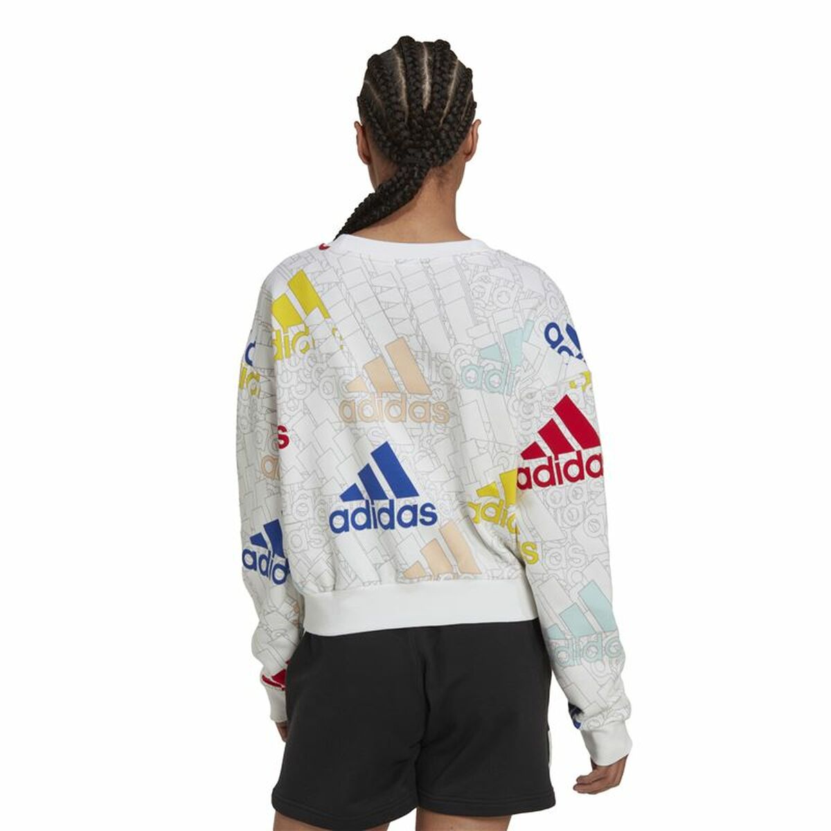 无帽运动衫女子Adidas Essentials多色白色-5