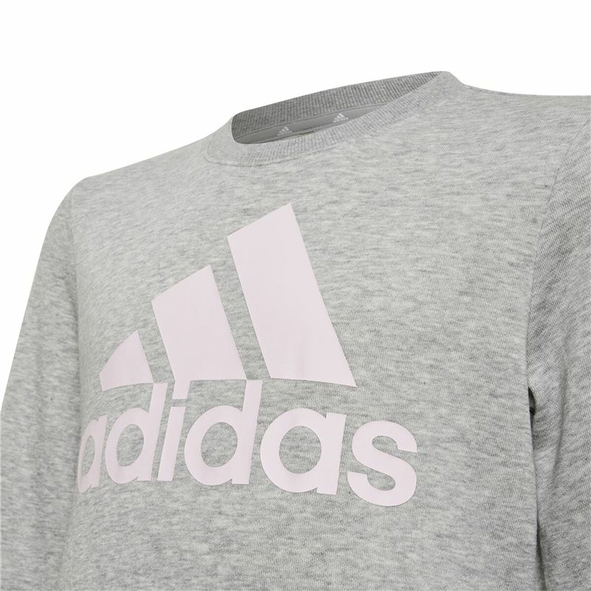 Adidas Essentials Girls Hooded Sweatshirt Grey-4