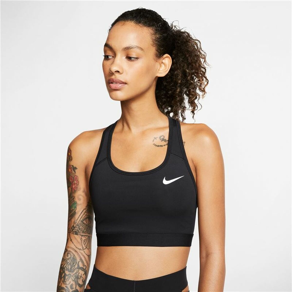 Спортивный бюстгальтер Nike Swoosh Чёрный-3