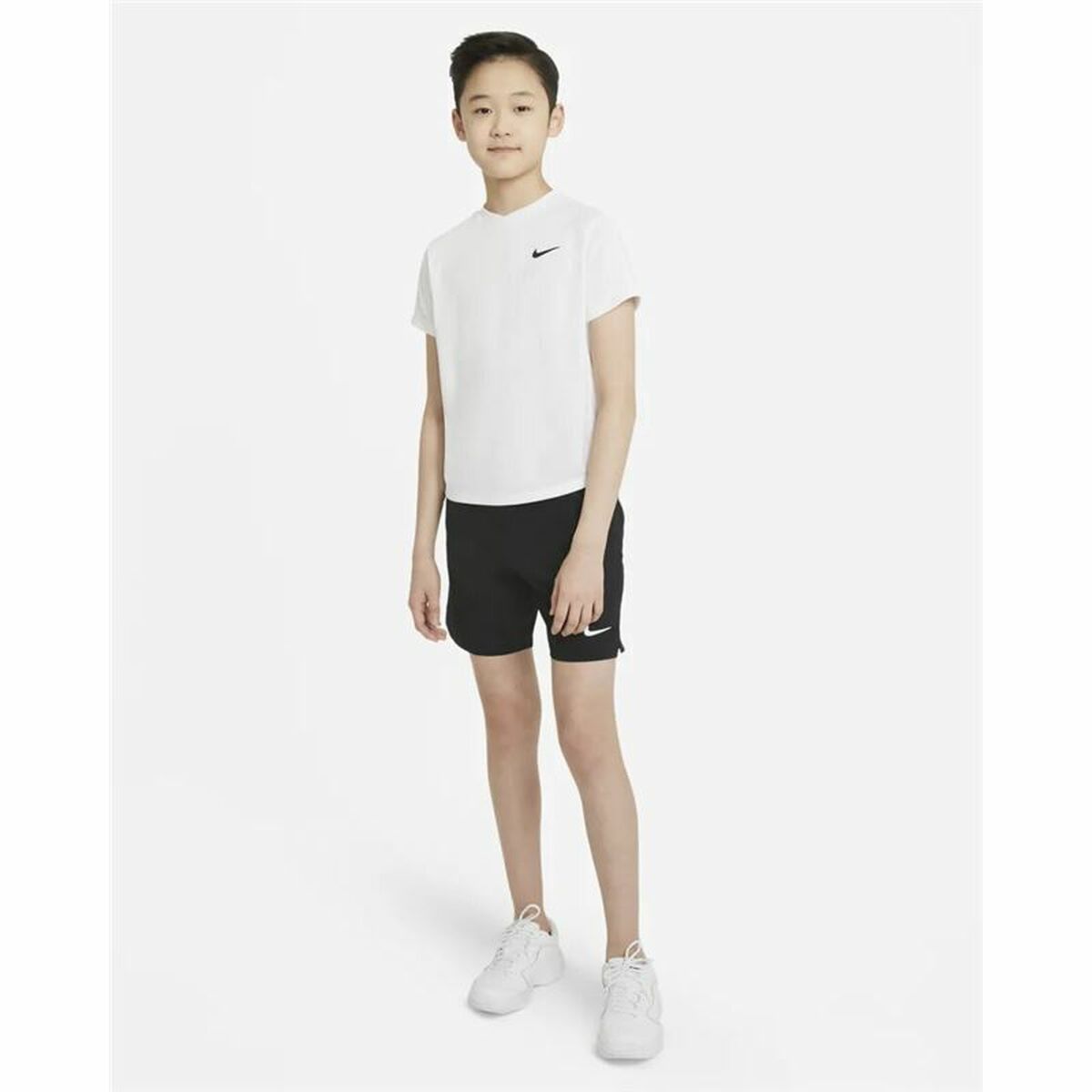 儿童短袖衬衫Nike Court Dri-FIT Victory白色-2