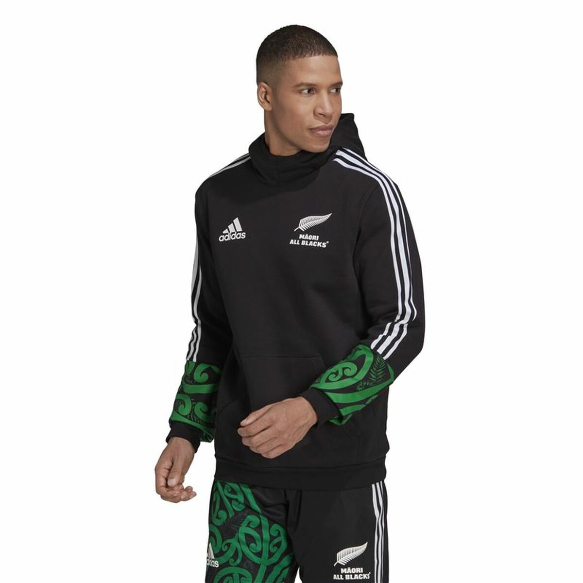 Толстовка с капюшоном мужская Adidas Maori Чёрный-2