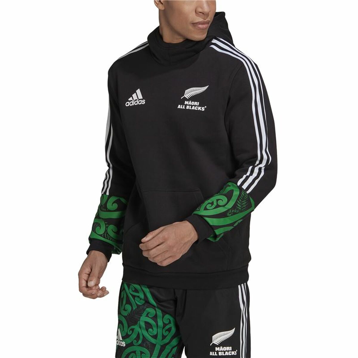 Толстовка с капюшоном мужская Adidas Maori Чёрный-3