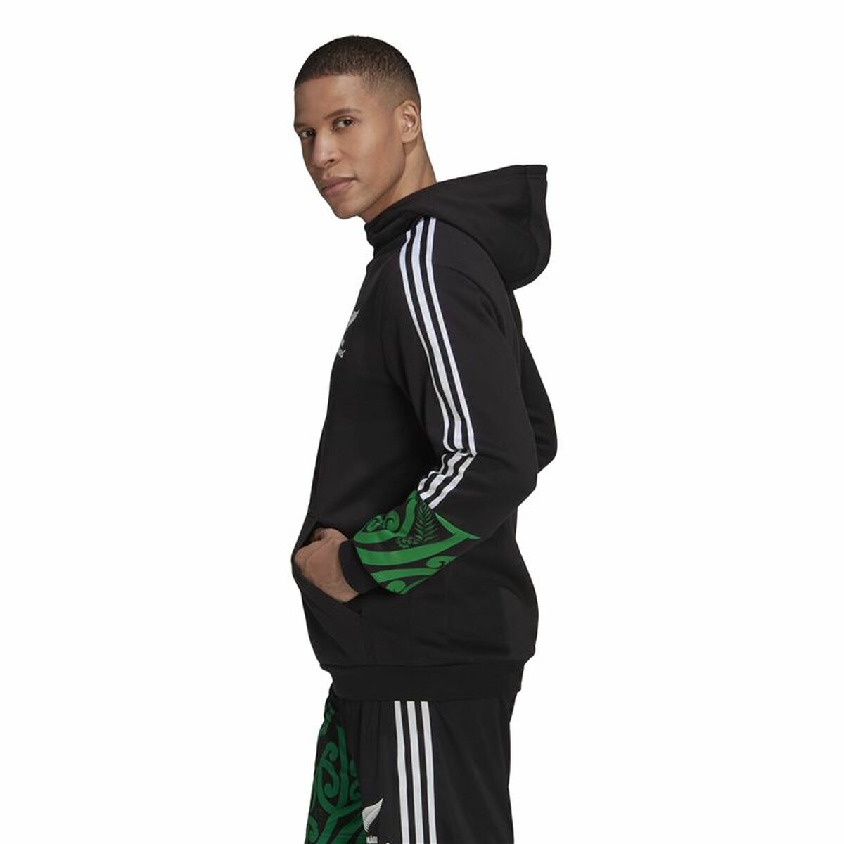 Толстовка с капюшоном мужская Adidas Maori Чёрный-5