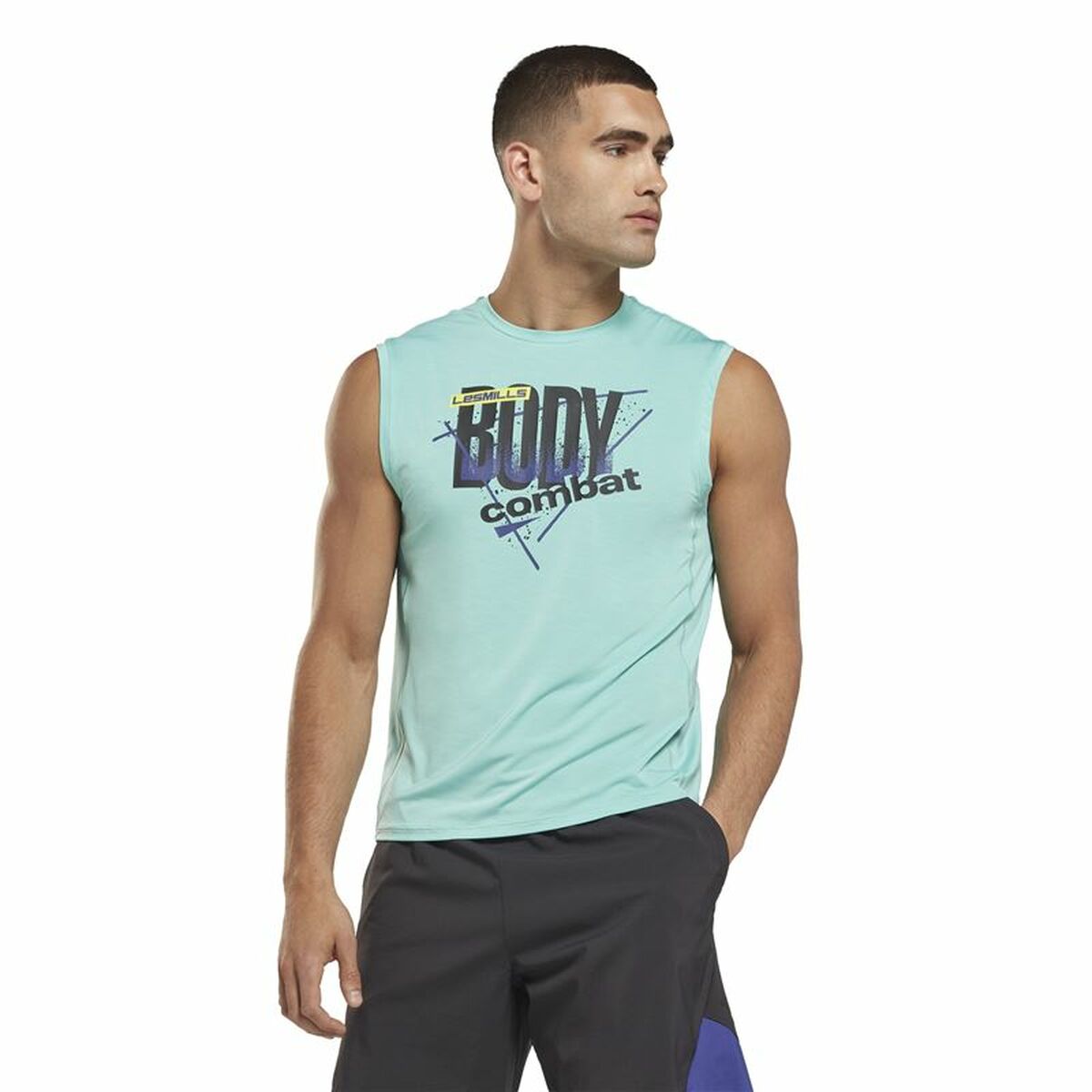 Reebok Les Mills® Bodypump® Activchill Men's Sleeveless T-Shirt Blue-2