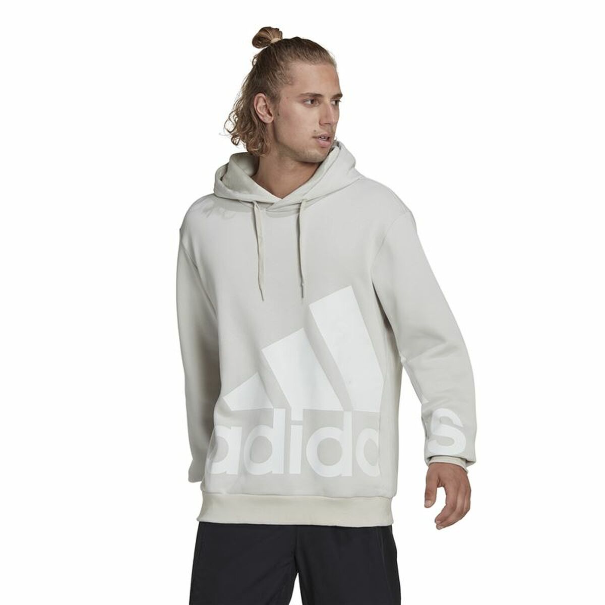 Толстовка с капюшоном мужская Adidas Essentials Giant Logo Серый-2
