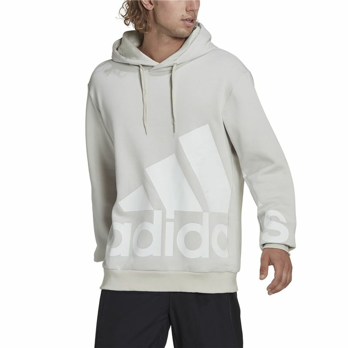 Толстовка с капюшоном мужская Adidas Essentials Giant Logo Серый-3