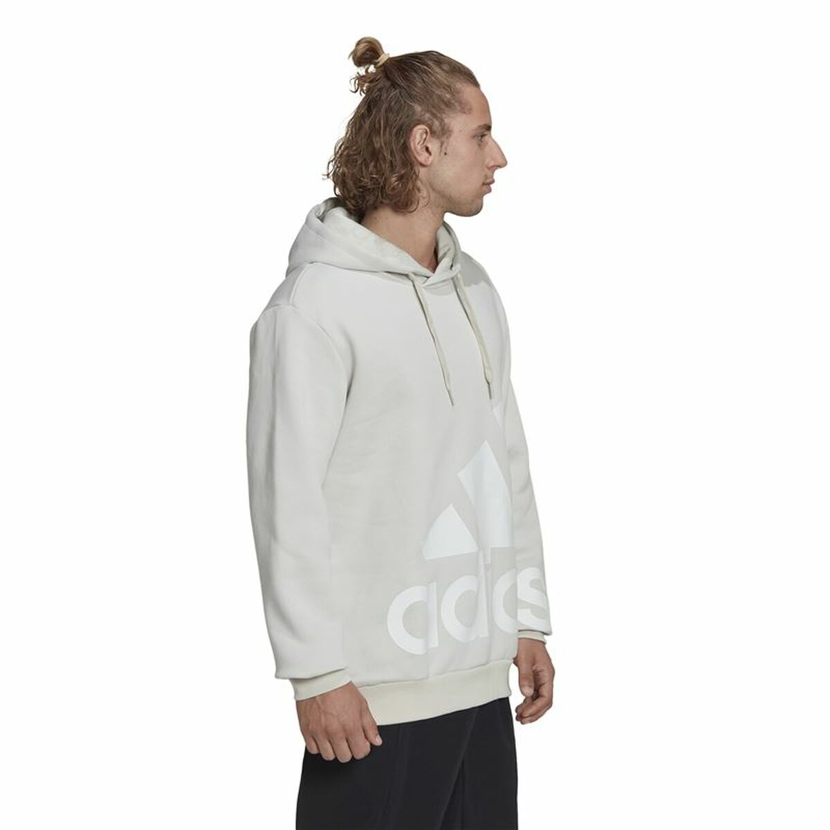 Толстовка с капюшоном мужская Adidas Essentials Giant Logo Серый-5
