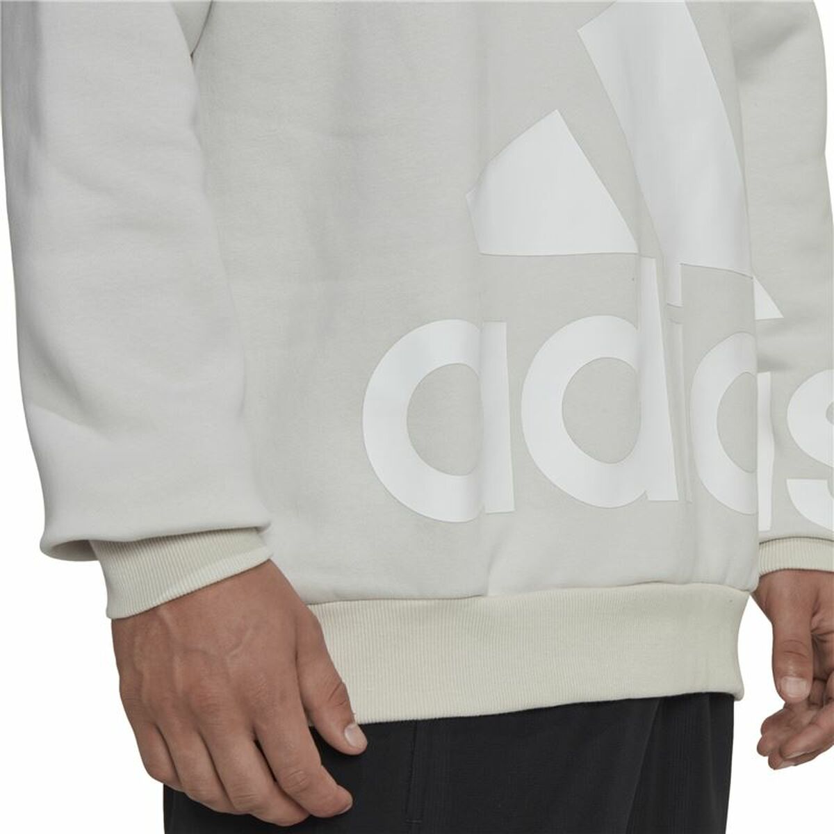 Толстовка с капюшоном мужская Adidas Essentials Giant Logo Серый-6