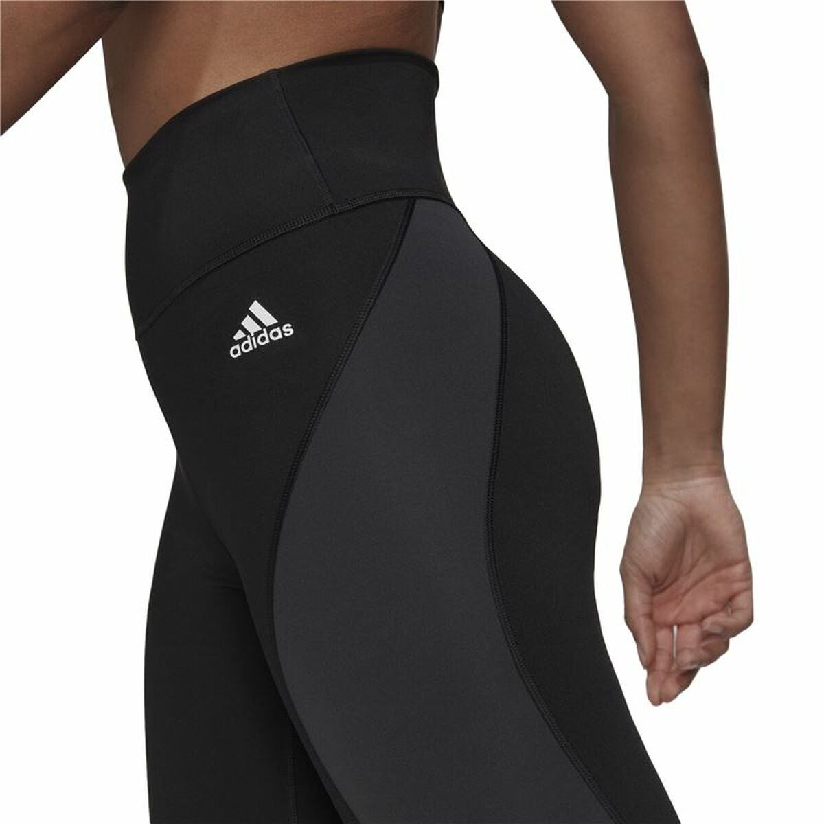 Женские спортивные колготки Adidas 7/8 Essentials Hiit Colorblock Чёрный-3