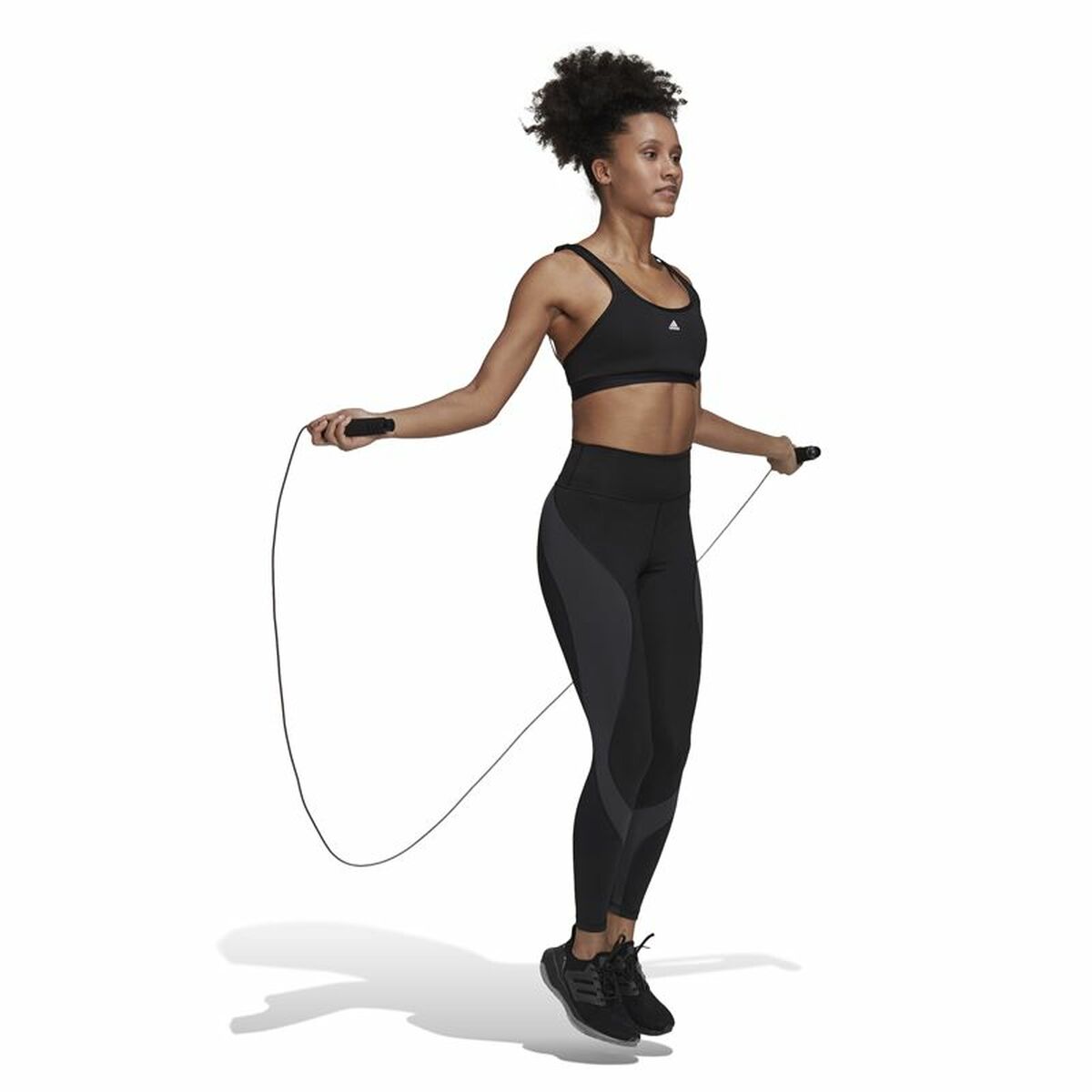 Женские спортивные колготки Adidas 7/8 Essentials Hiit Colorblock Чёрный-4