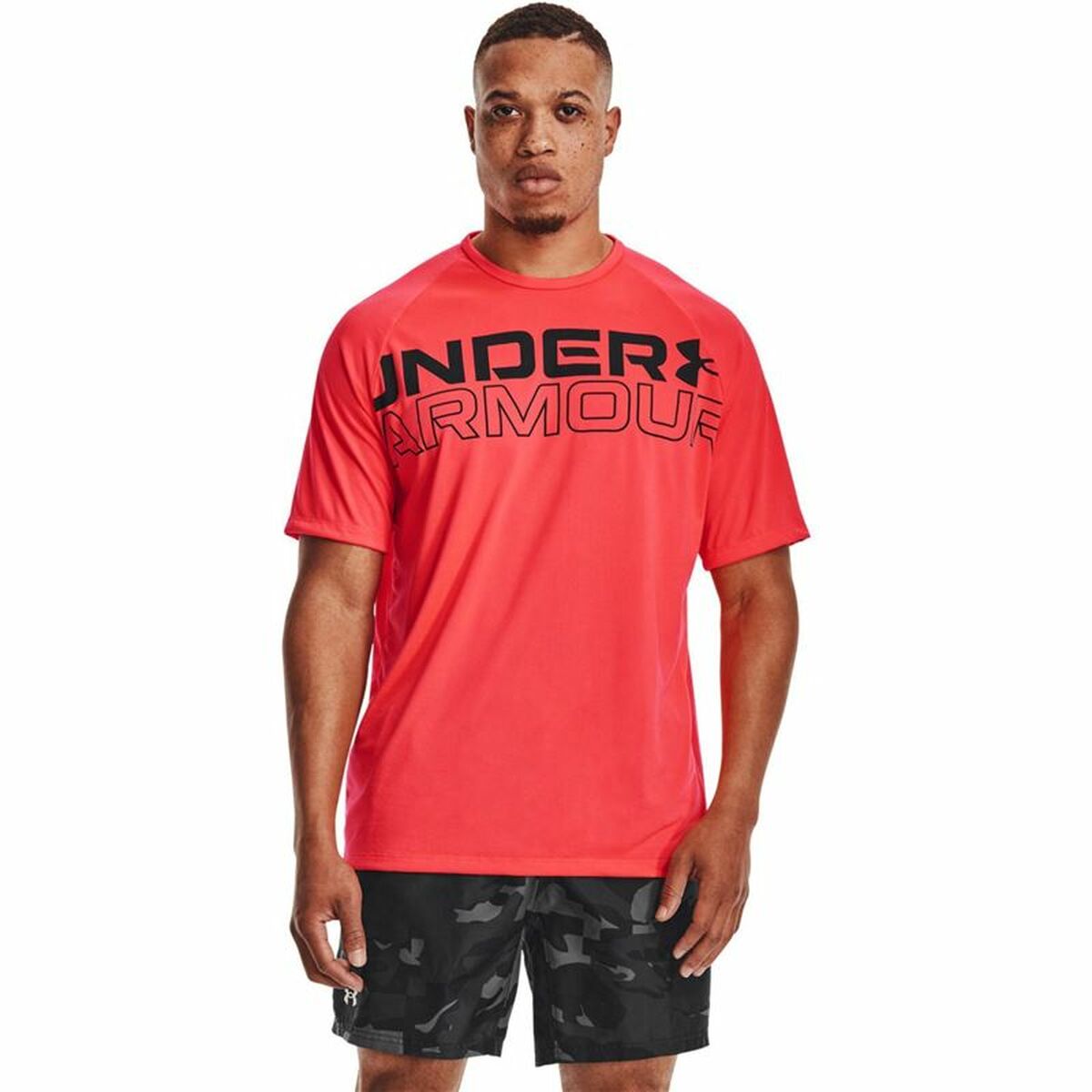 短袖衬衫男子Under Armour Tech 2。0红色-4