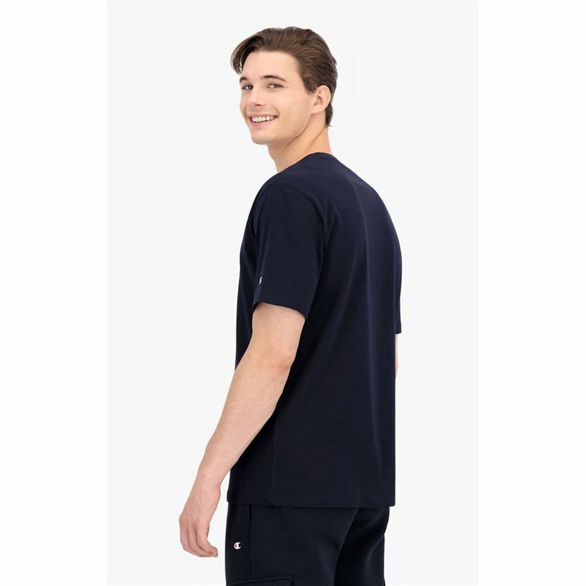 短袖男子Champion Crew-Neck Black 2物品浅灰色-5