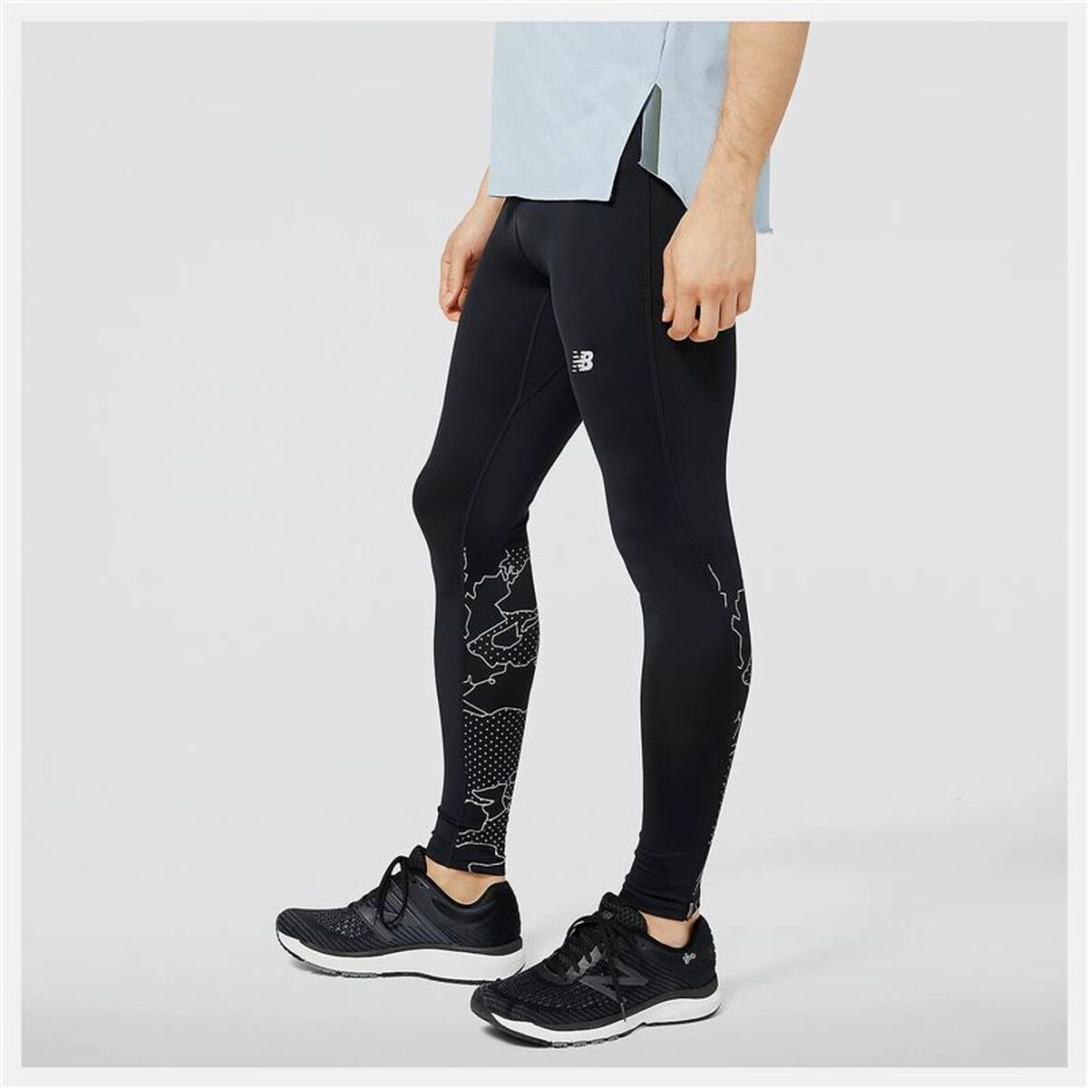 Мужские спортивные колготки New Balance Reflective Accelerate Чёрный-3