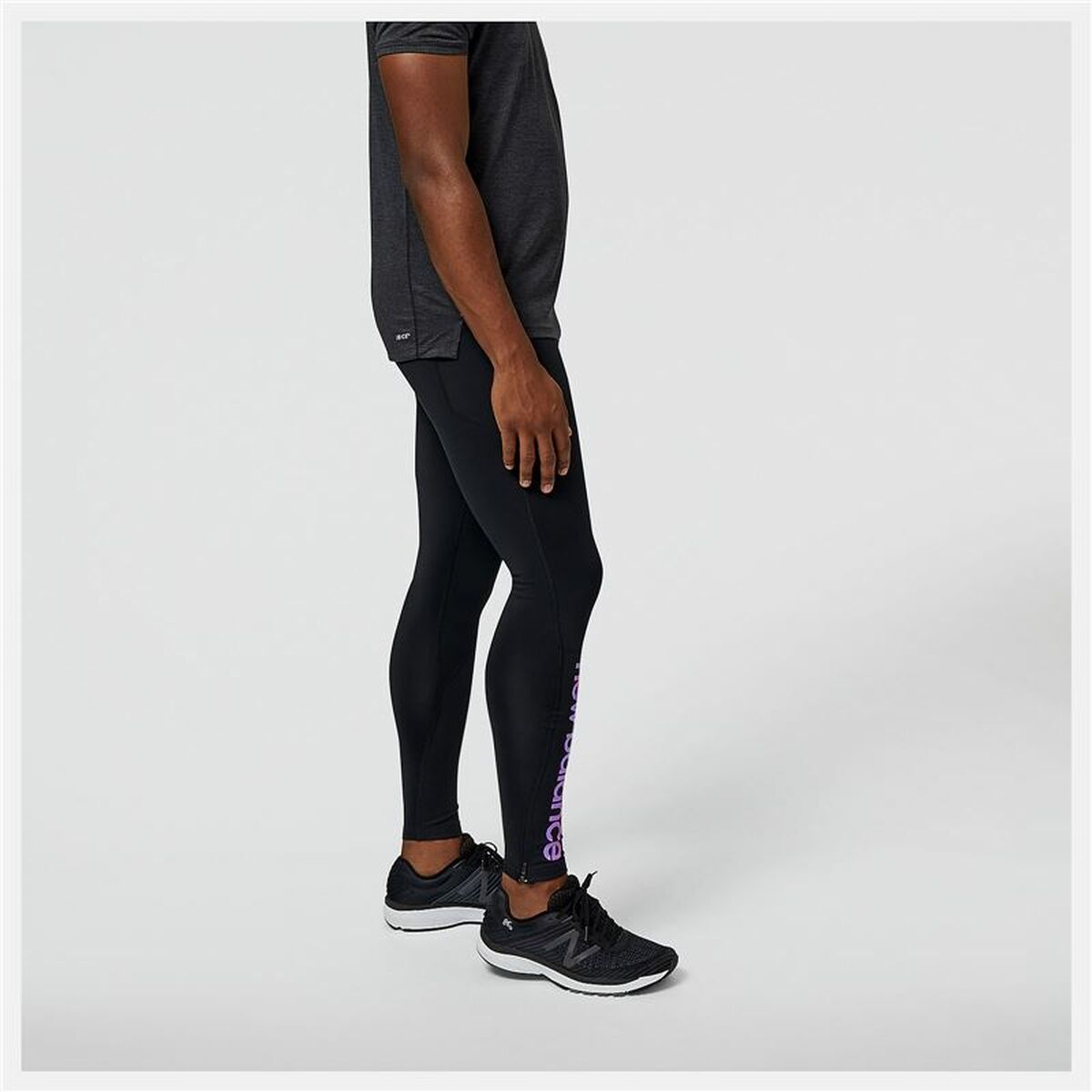 Мужские спортивные колготки New Balance Impact Run AT Tight Чёрный-3