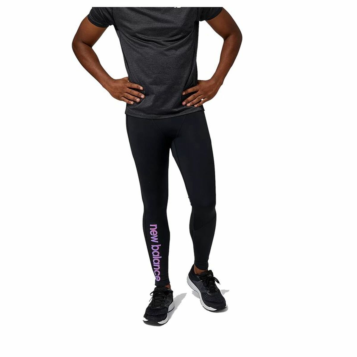 Мужские спортивные колготки New Balance Impact Run AT Tight Чёрный-5