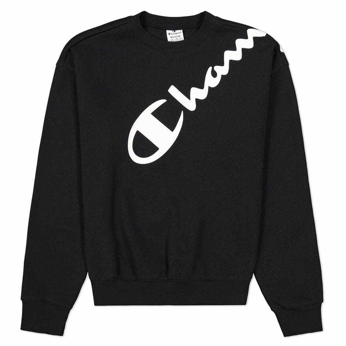 Felpa senza cappuccio femminile Campione Diagonal Logo Nero