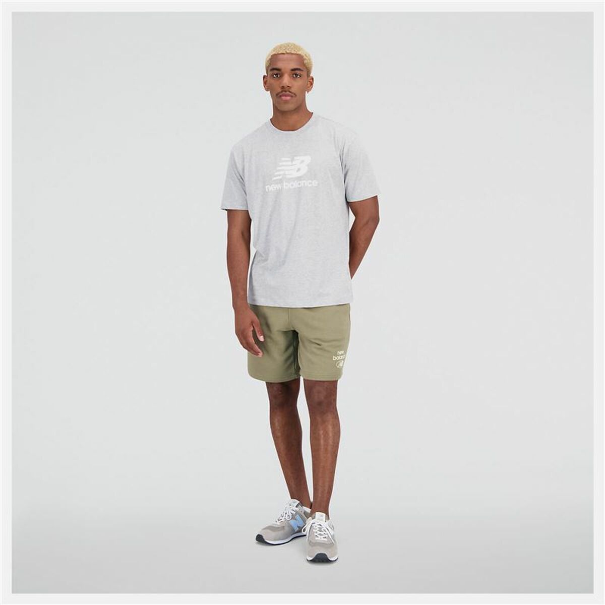 短袖球衣男子New Balance Essentials灰色-4