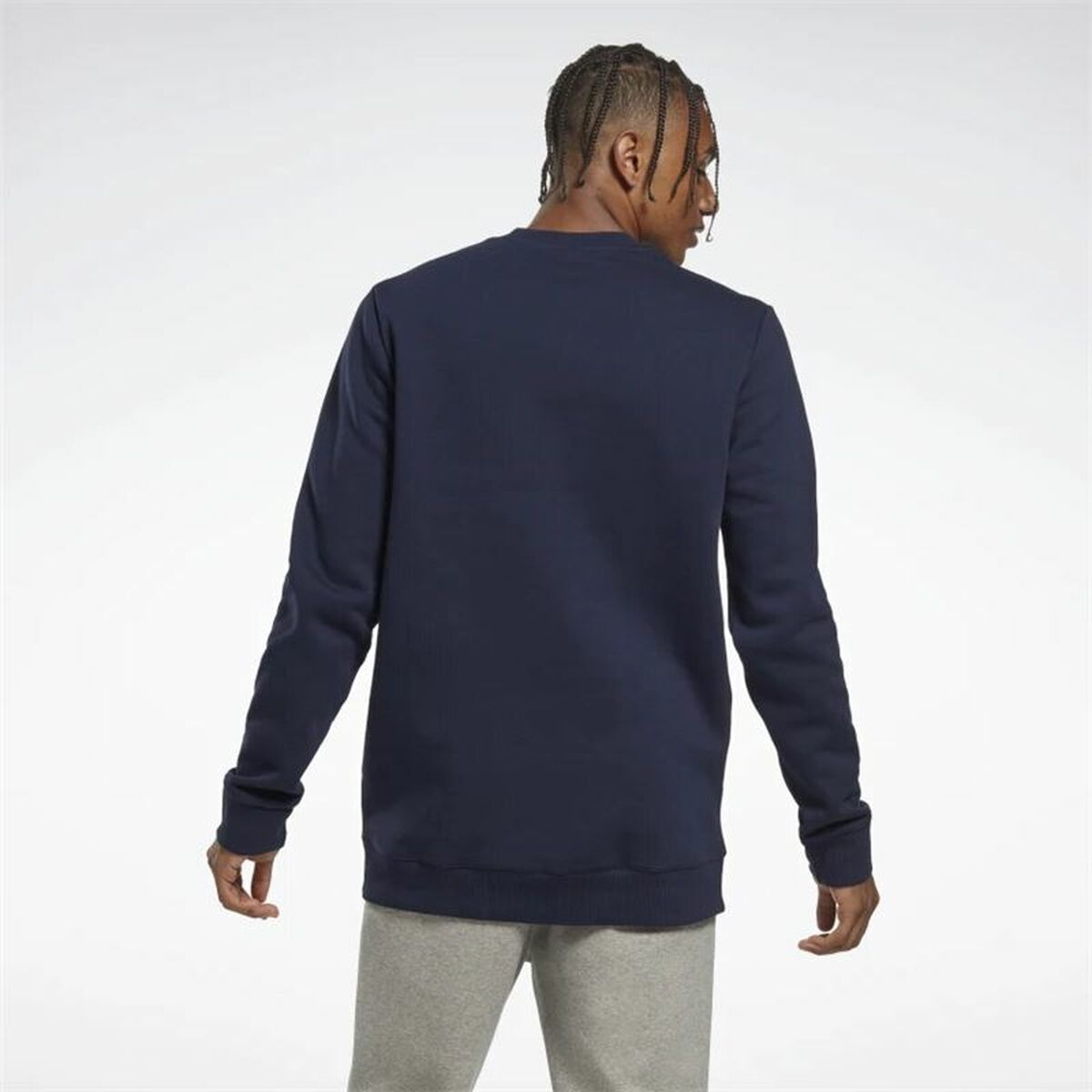 无帽运动衫男性Reebok Identity Fleece Crew深蓝色-3