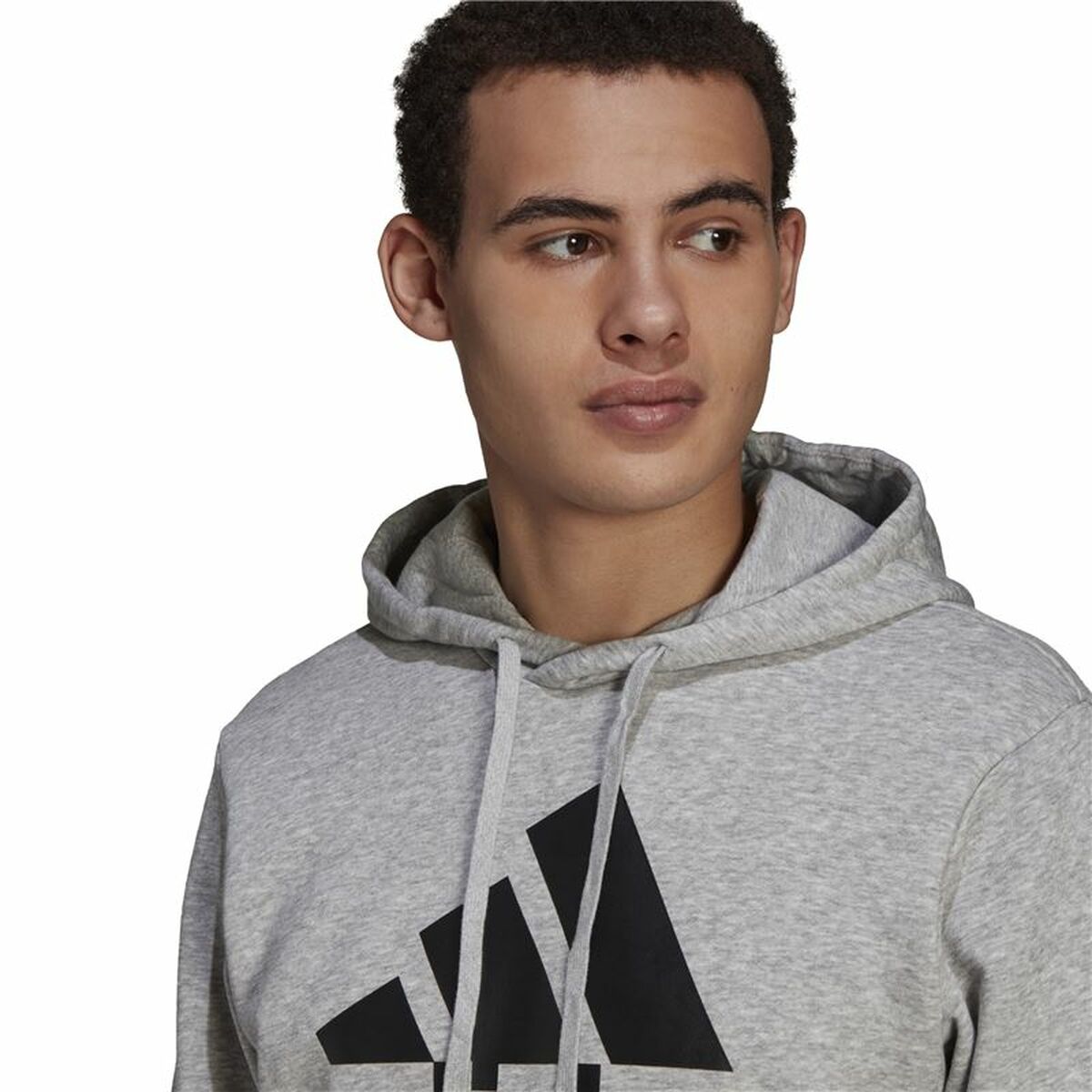 Толстовка с капюшоном мужская Adidas  Essentials Fleece Big Logo Серый-3