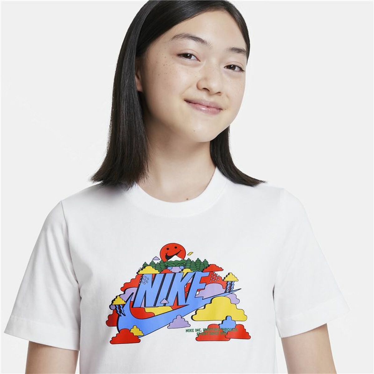 儿童短袖衬衫Nike Happy Cloud White-4