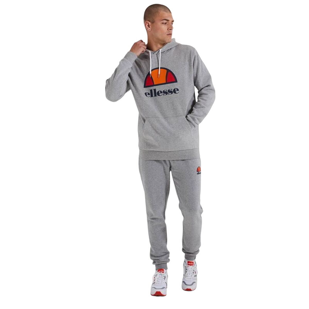 Толстовка с капюшоном мужская Ellesse Dahryl OH Светло-серый-4