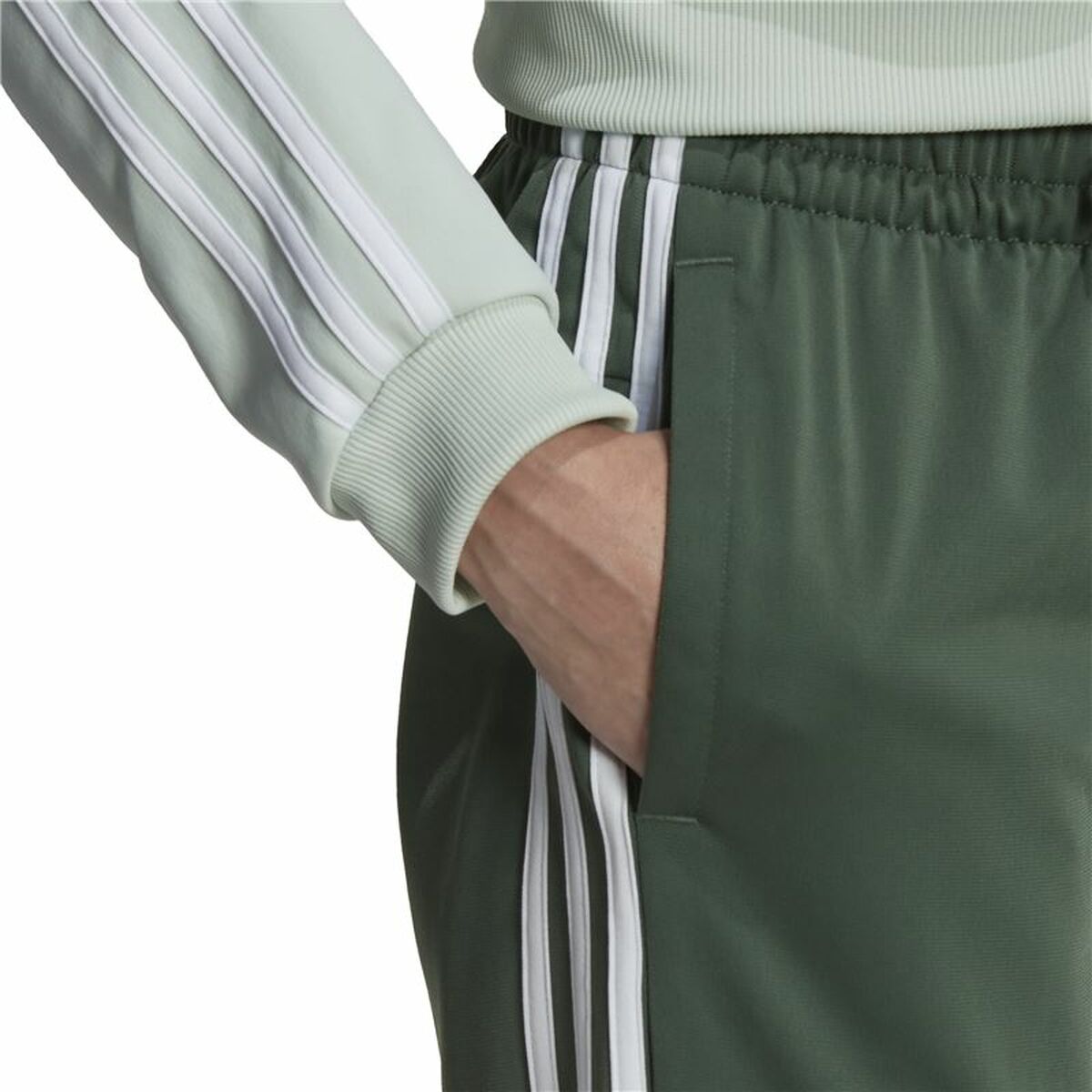 Женский спортивный костюм Adidas Essentials 3 Stripes Светло-зеленый-5