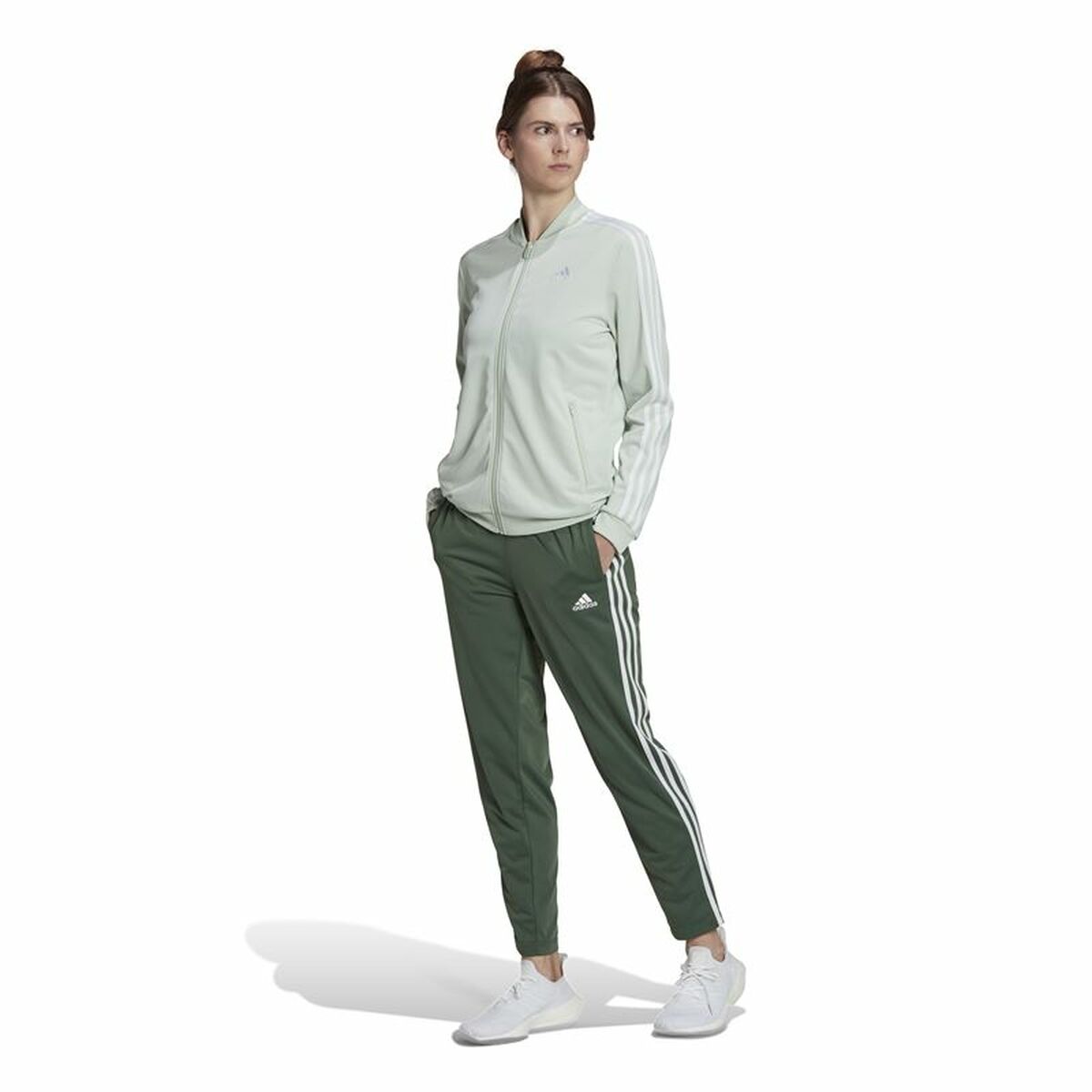 Женский спортивный костюм Adidas Essentials 3 Stripes Светло-зеленый-6
