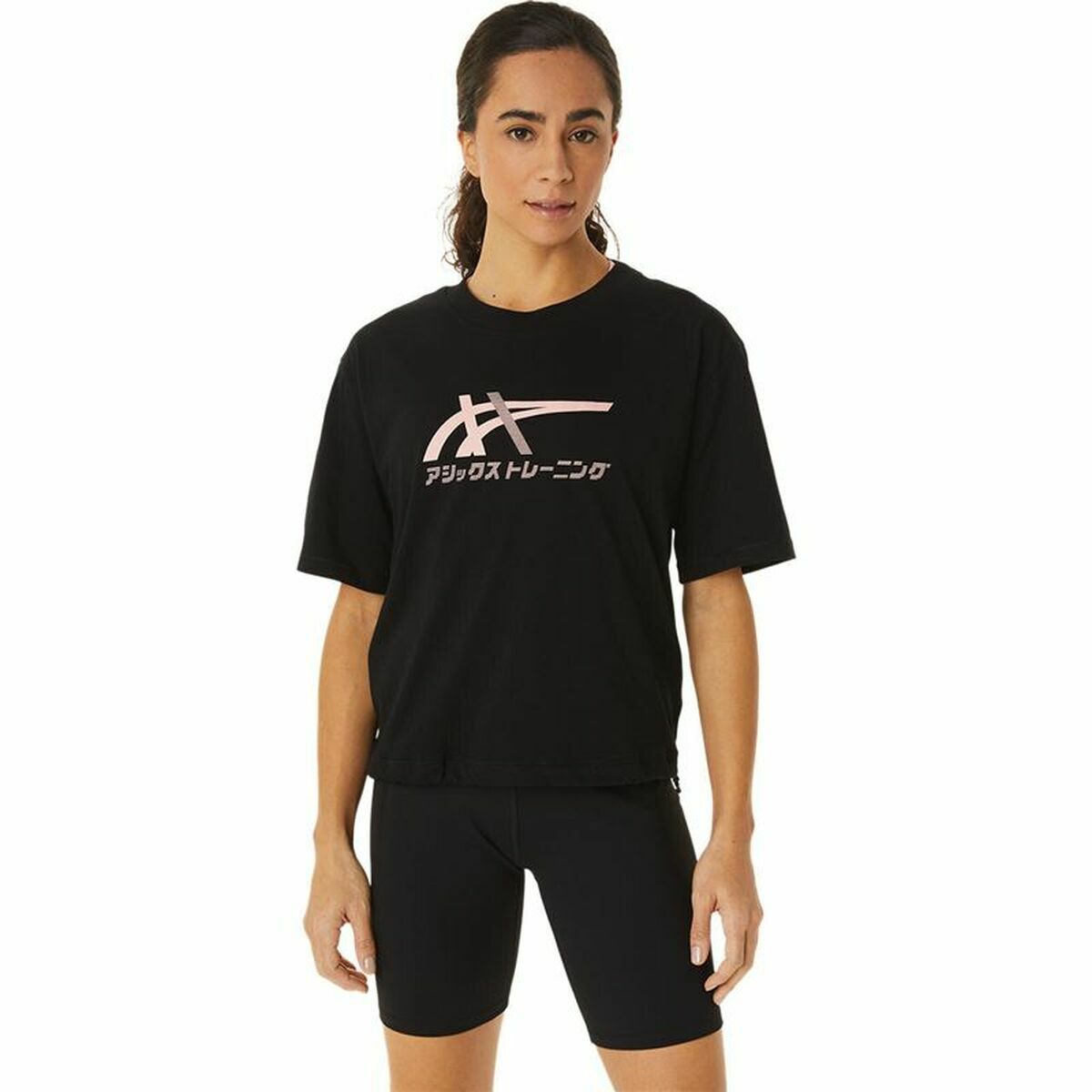短袖女子Asics Tiger Black T恤-6