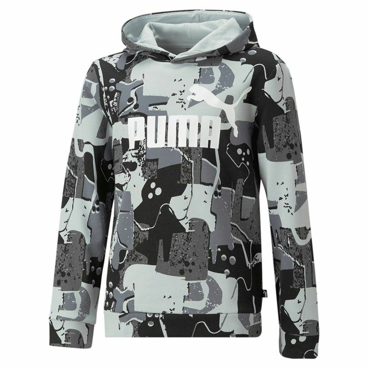 Толстовка с капюшоном детская Puma Essentials+ Street Art Чёрный Серый-2