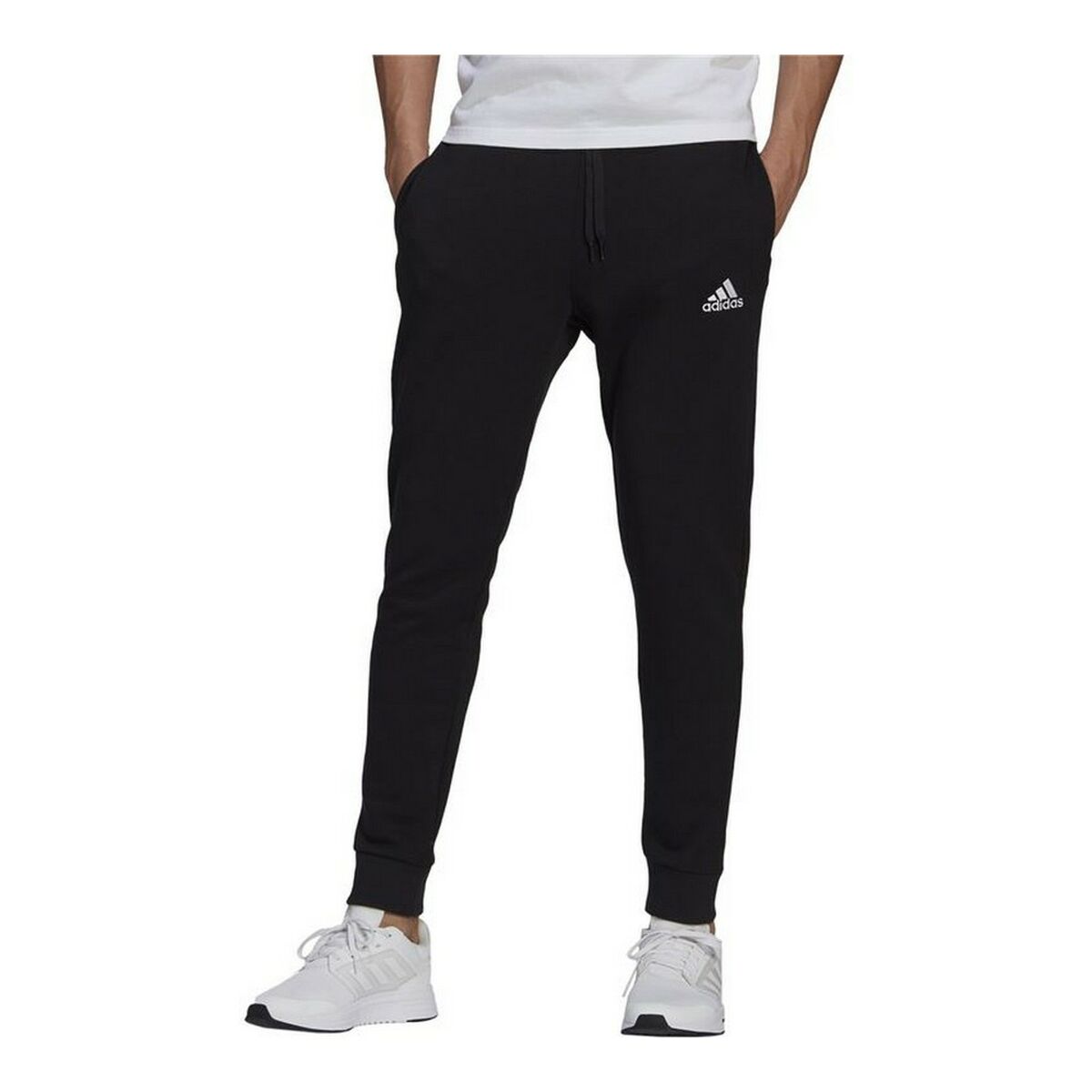 Adidas Essentials Fleece Regular Fit Black Men's Long Sweatpants-3