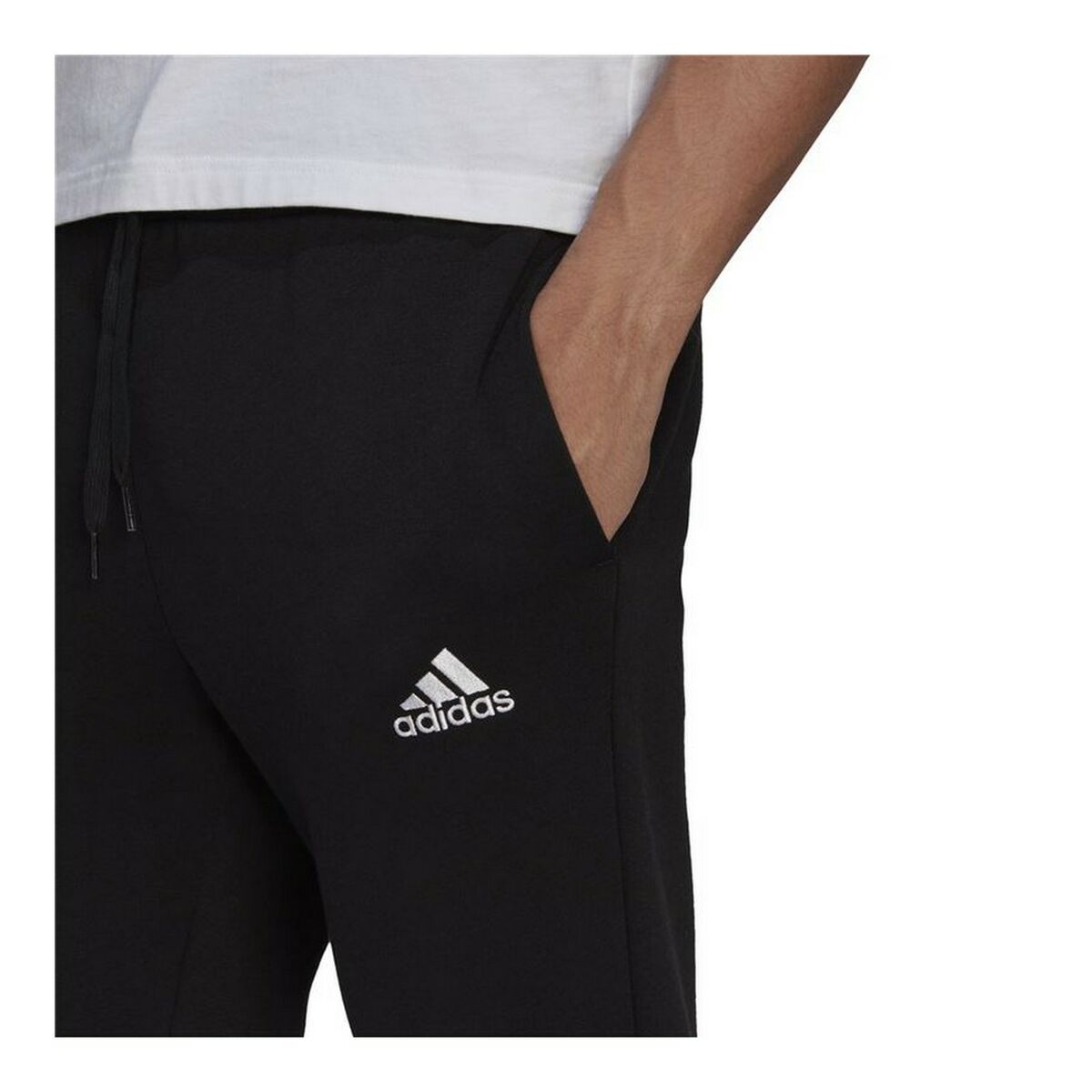 Adidas Essentials Fleece Regular Fit Black Men's Long Sweatpants-5