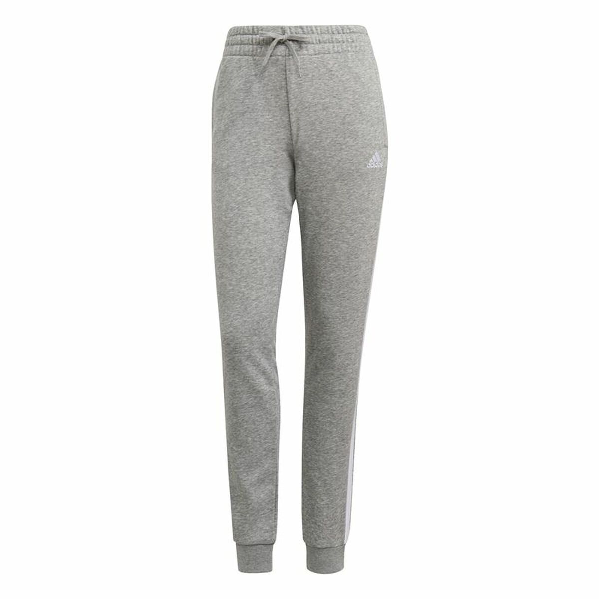 Adidas Essentials French Terry 3 Stripes Long Sweatpants Woman Grey-2