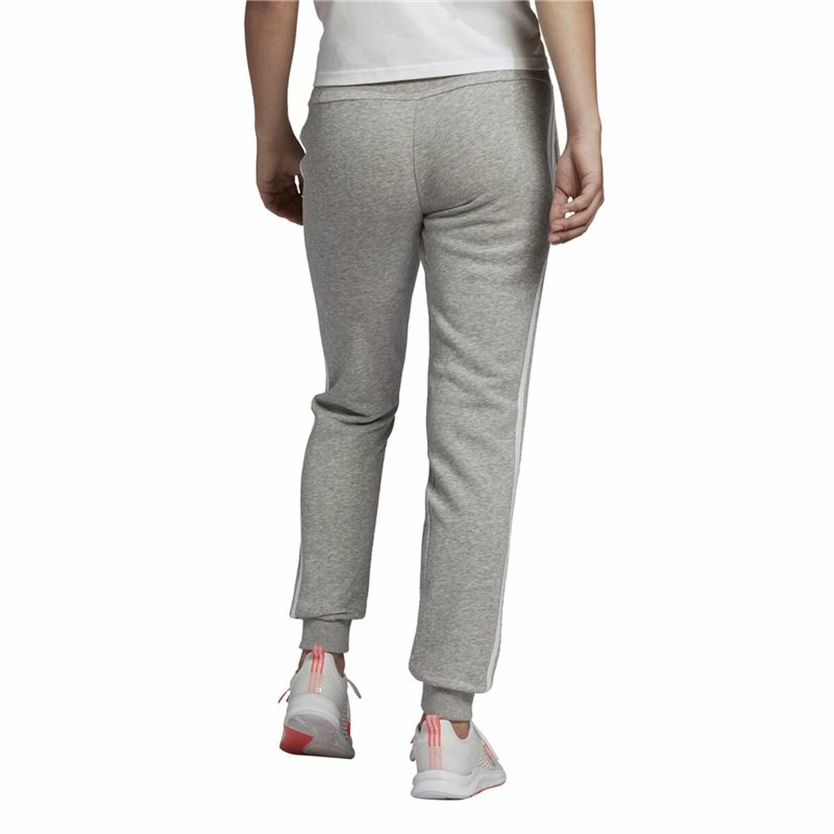 Adidas Essentials French Terry 3 Stripes Long Sweatpants Woman Grey-3