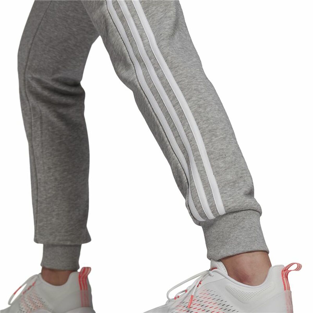 Adidas Essentials French Terry 3 Stripes Long Sweatpants Woman Grey-7
