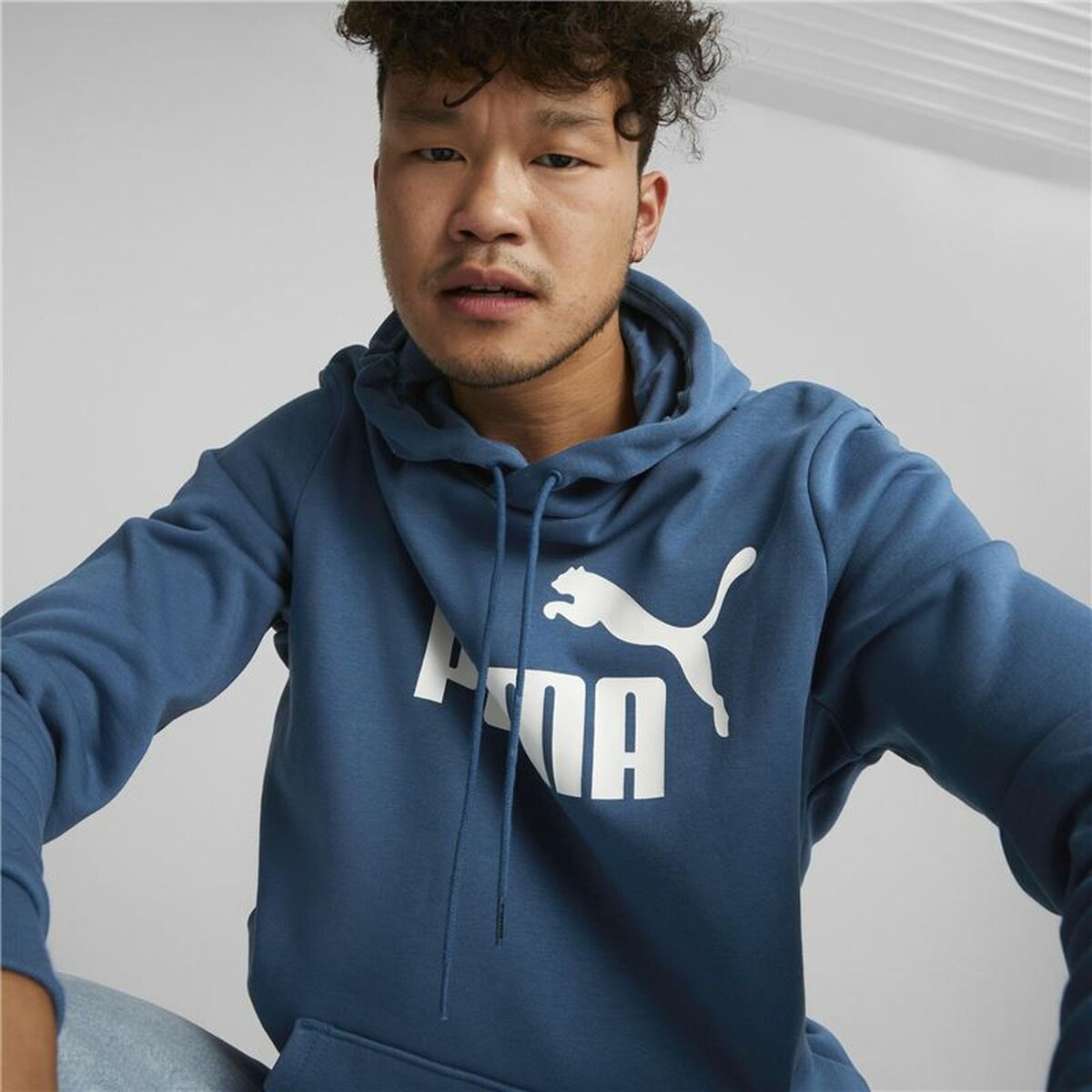 Толстовка с капюшоном мужская Puma Big Logo Синий-3